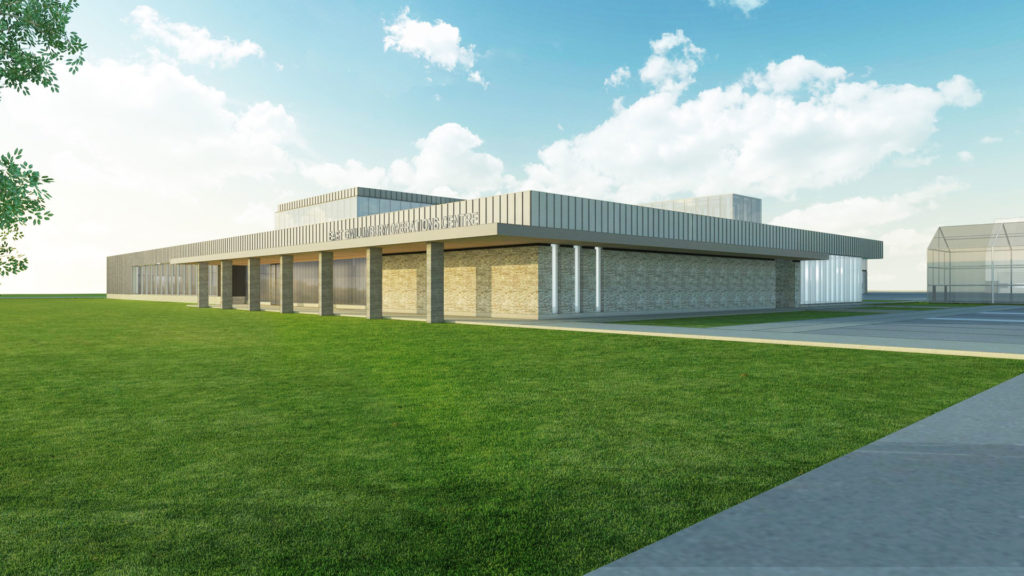 Exterior rendering of the facility