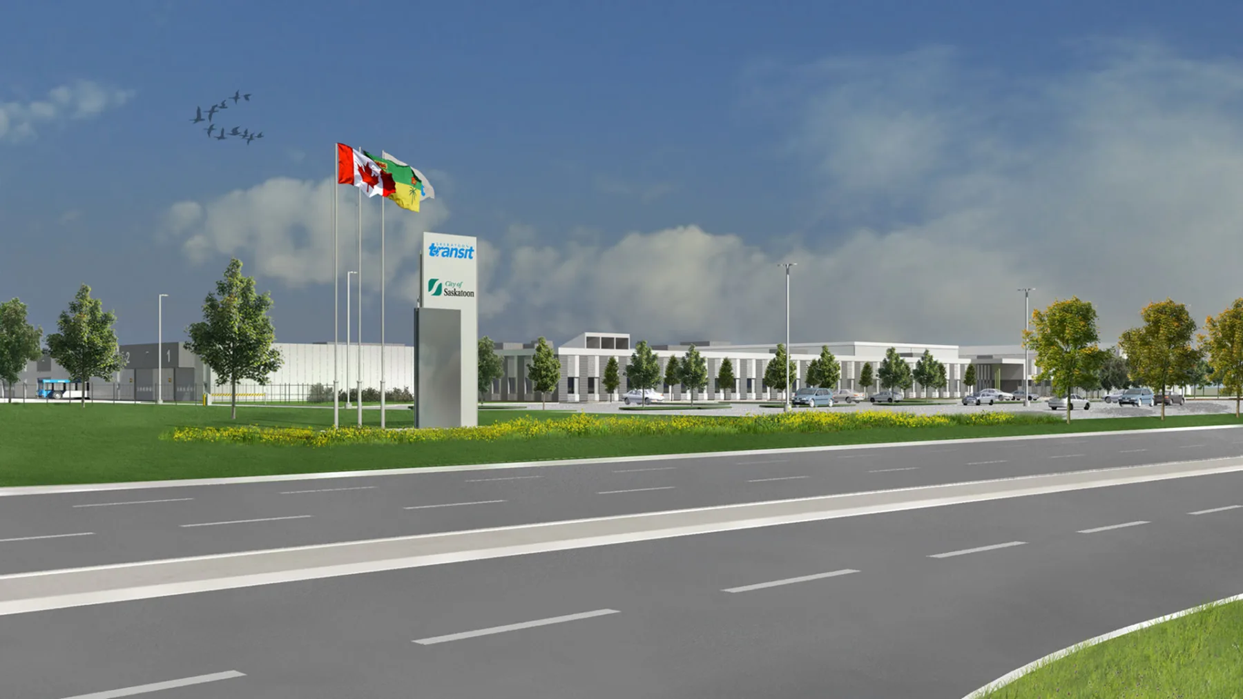 Exterior rendering of the facility