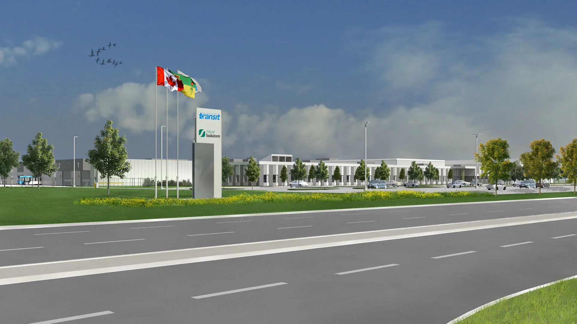 Exterior rendering of the facility